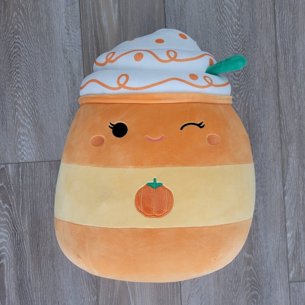 Squishmallows Original 14-Inch Delindy Orange Pumpkin Spice Latte